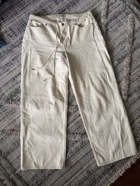 Abercrombie & Fitch The Ultra Loose Low Rise Drawstring Cream Curve Love 31R